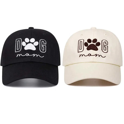 Dog Mom Retro Washed Letter Embroidered Baseball Cap