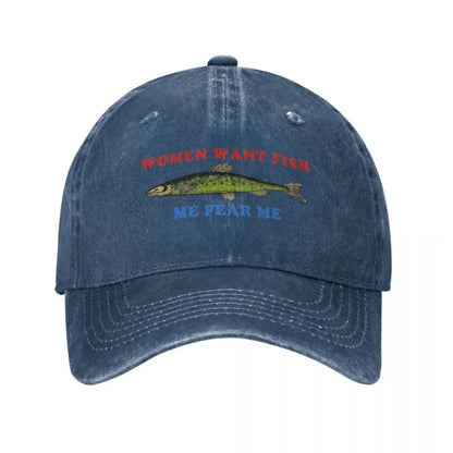 Women Want Fish Me Fear Me Baseball Cap