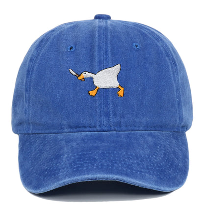 Embroidered Baseball Cap With Goose Pattern For Men And Women