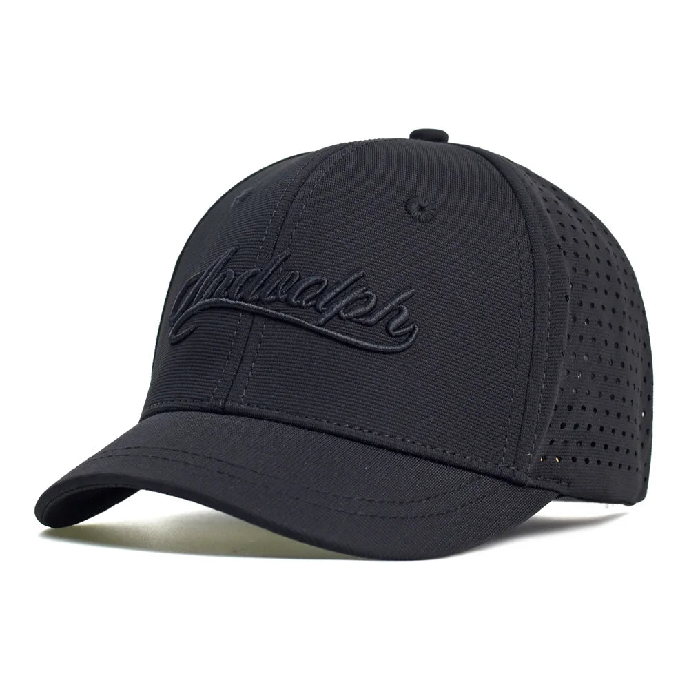 Mesh Short Brim Back Closed Baseball Cap Men