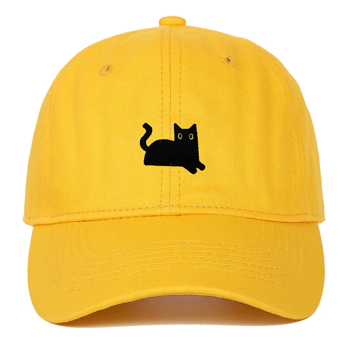 New Cute Cat Embroidery Soft Top Baseball Cap