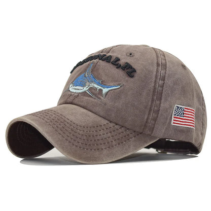 Alphabet Shark Embroidered Baseball Cap For Men And Women
