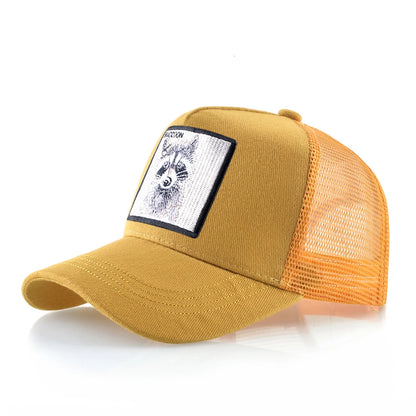Spring Summer Baseball Cap With Lion Embroidery