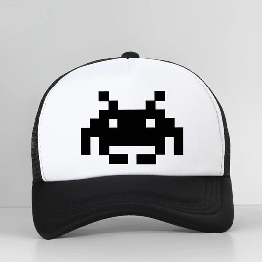 Don't Invade My Space Newest Space Invaders Arcade Mesh Breathable Baseball Cap