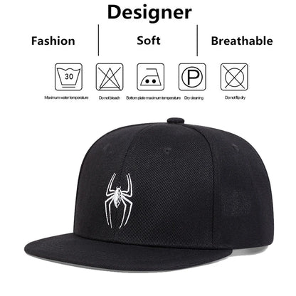 Children Spider Embroidery Snapback Caps
