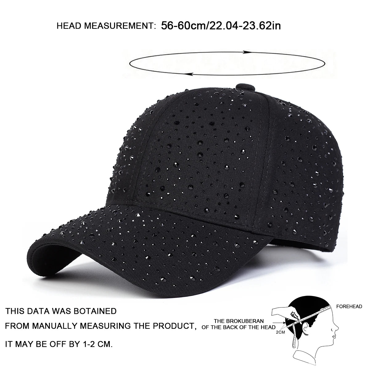 Unisex Rhinestone Baseball Caps