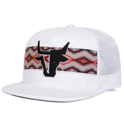 Unisex Head Embroidery Hip-hop Net Hats