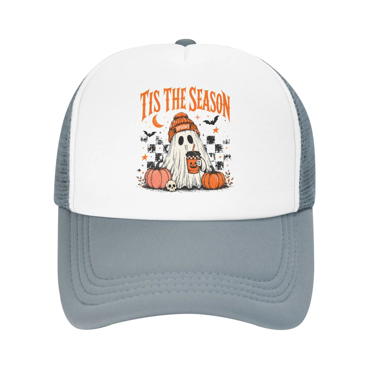 Adult Cute Ghost Coffee Autumn Fall Baseball Cap