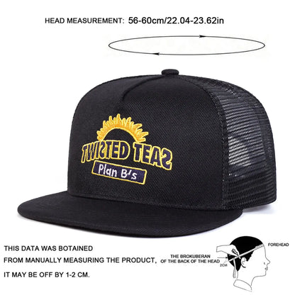 Unisex TWISTED TEAS Letter Embroidery Hip-hop Net Hats Spring Summer Snapback Caps