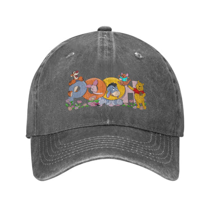 Winnie the Pooh Cartoon Piglet Washed Baseball Cap Vintage Sun Trucker Hat
