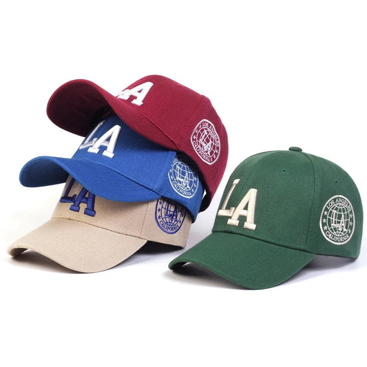 Unisex LA Letter Embroidery Baseball Caps Sunscreen Hat