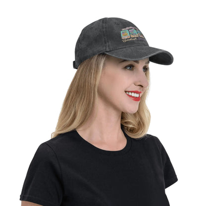 Summerween Beach Reading Ghost Pumpkin Skeleton Lover Cap Novelty Baseball Cap