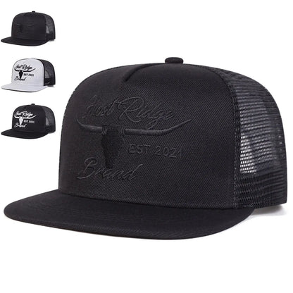 Unisex Bullhead Letter Embroidery Hip hop Net Hats