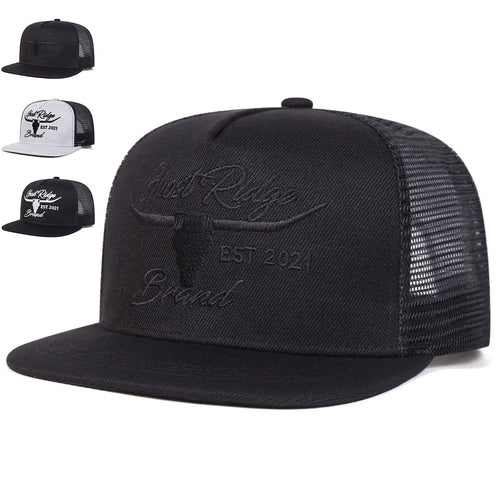 Unisex Bullhead Letter Embroidery Hip hop Net Hats