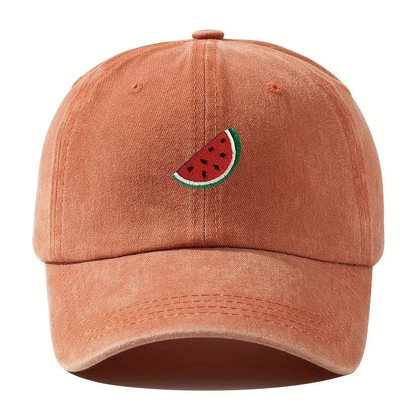 Four Season Baseball Cap With Watermelon Print Pattern For Both Men And Women