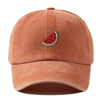 Four Season Baseball Cap With Watermelon Print Pattern For Both Men And Women