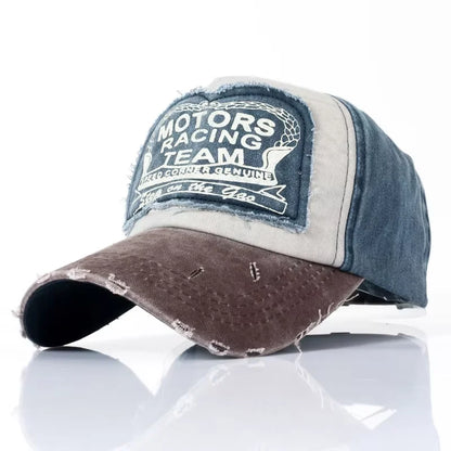 MOTOS Fashion Patchwork Color Washed Denim Baseball Cap