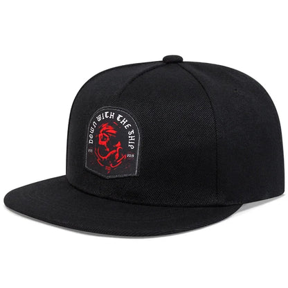 Unisex Skeleton Head Ship Anchor Embroidery Hip-hop Hats