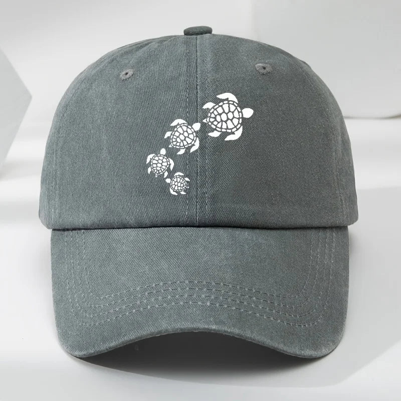 Fun Cartoon Turtle Print Baseball Cap