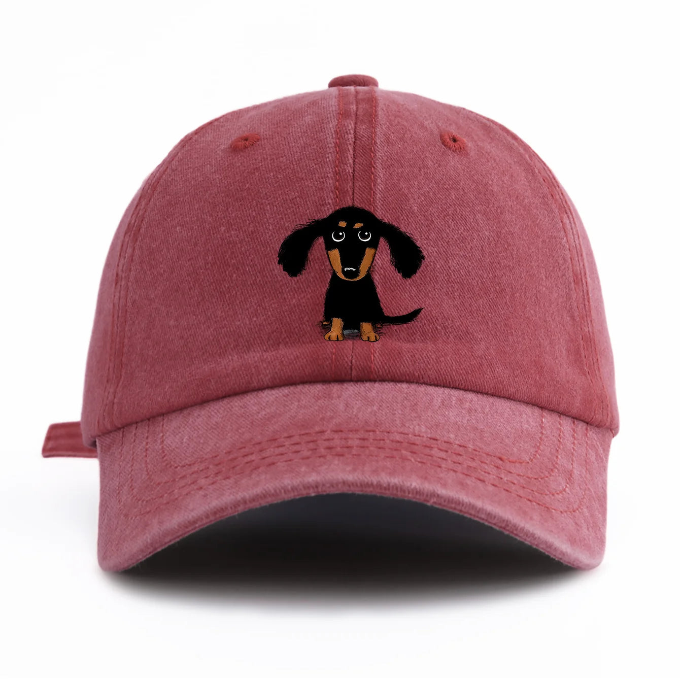 Dachshund Print Washed Baseball Cap For Adults