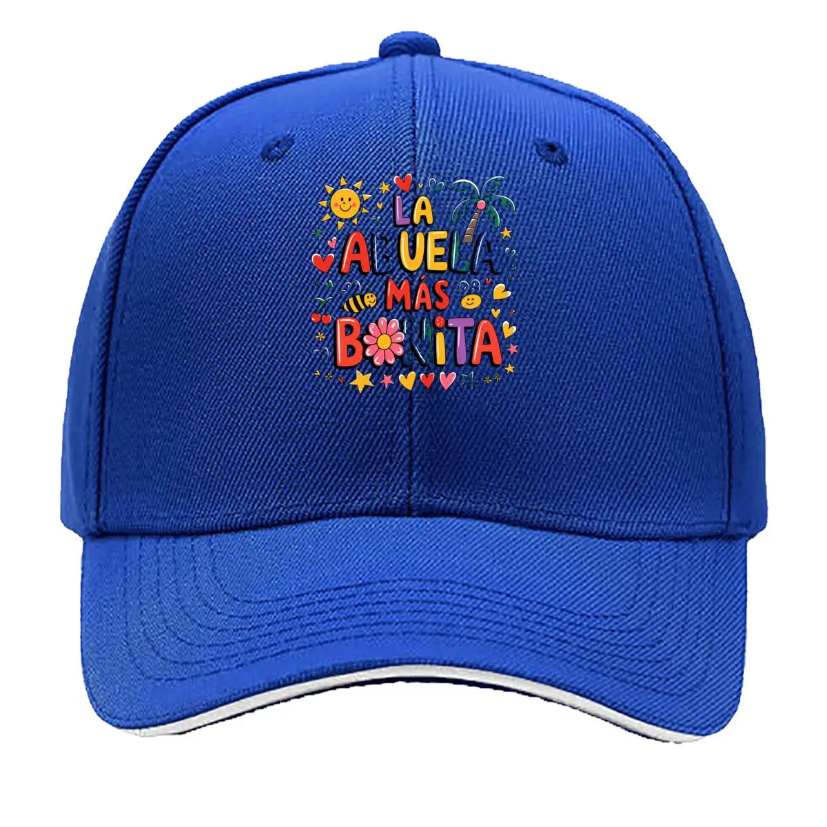 La Abuela Mas Bonita Spanish Grandma Floral Sun Hearts Sandwich Baseball Cap