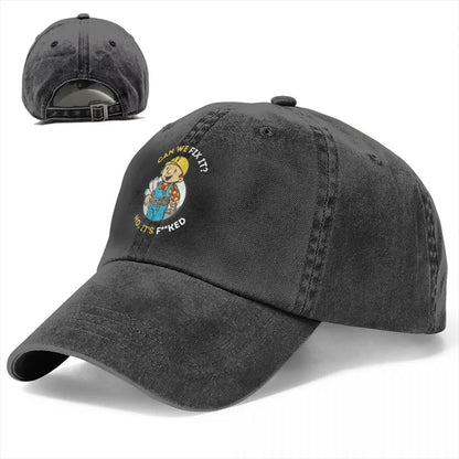 Bob The Builder Baseball Caps Classic Distressed Washed Can We Fix It Funny Repair Man Sun Cap Unisex
