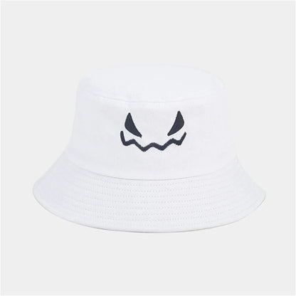 Halloween Pumpkin Embroidery Bucket Hat Double Sides