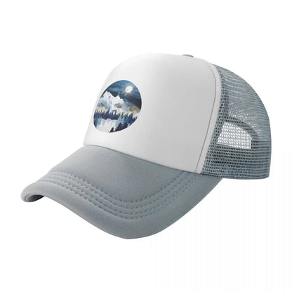 Moonlit Snow Baseball Cap
