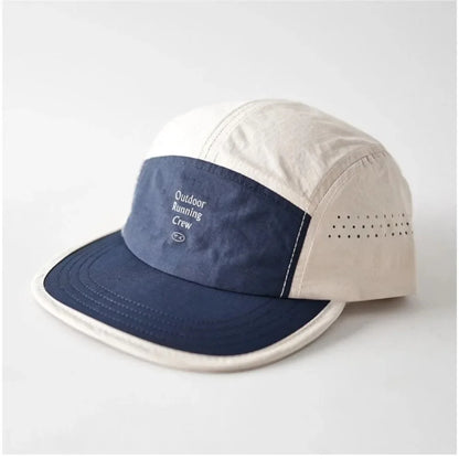 Fashion Plaid Thin Sun Cap Quick-drying Letter Embroidery Sports Running Cap Baseball Cap