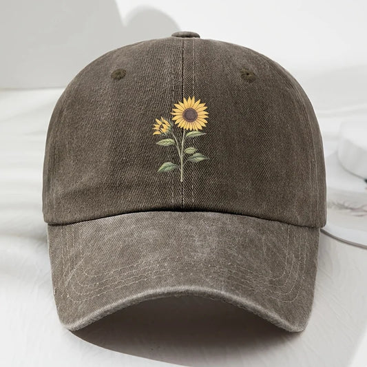 Retro Sunflower Pattern Baseball Hat Dad Hat