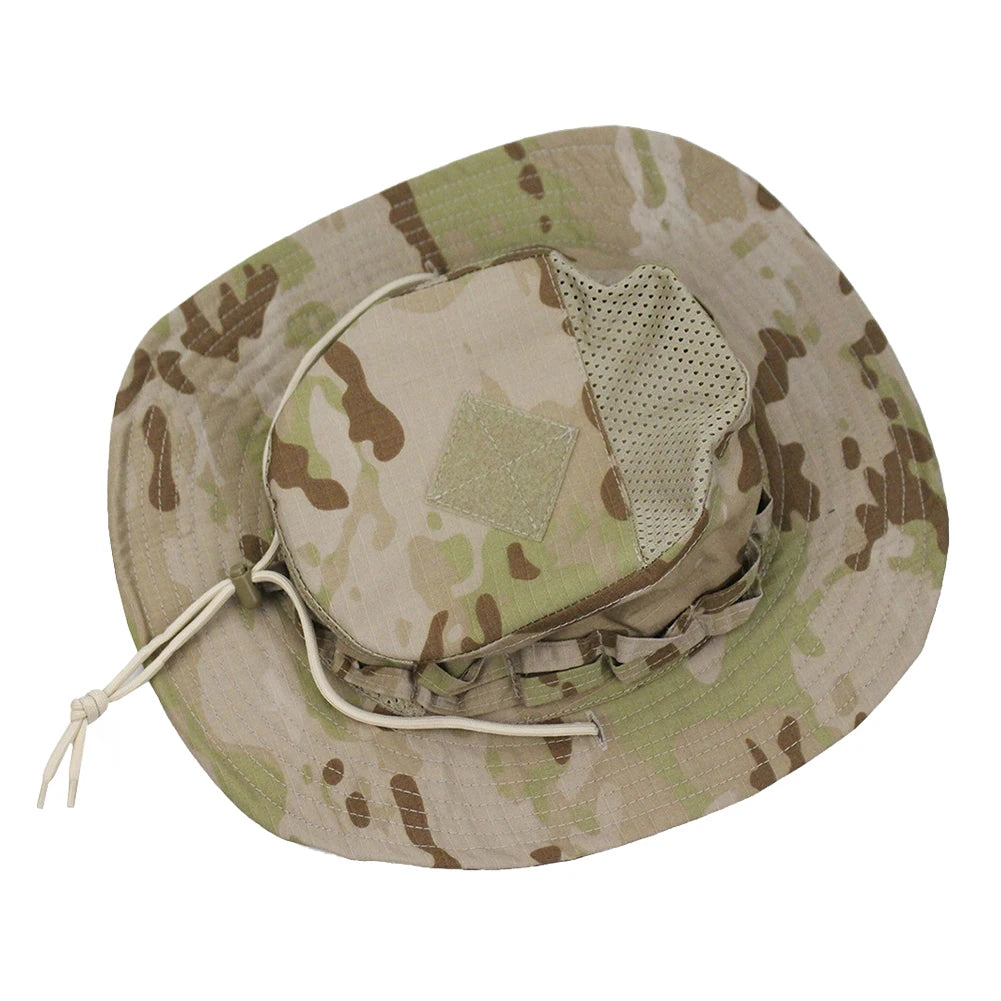 Camouflage Enthusiasts Square Pocket Camo Bonnie Cap US Bucket Benny Hats