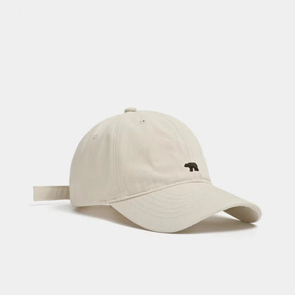 Summer Versatile Polar Bear Embroidered Baseball Cap With Large Brim For A Small Face