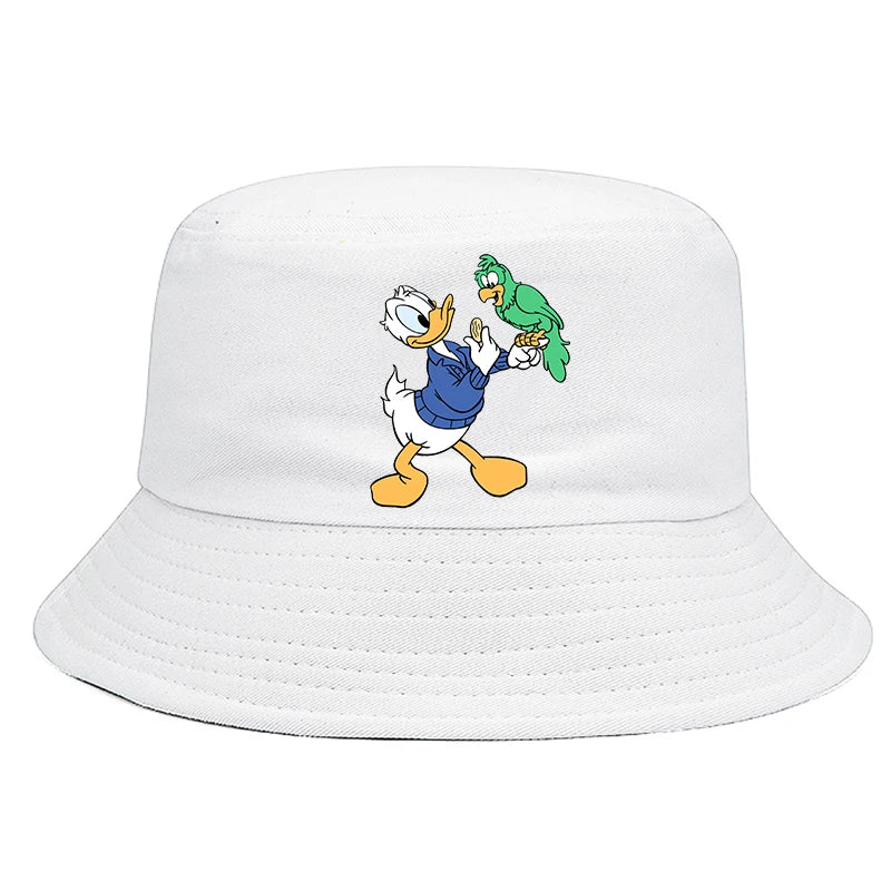 Donald Duck Bucket Hat Daily Hip Hop Amusing Cartoon Vintage Stylish Fisherman Cap