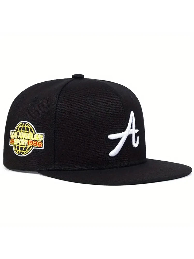 Casual Hip-Hop Punk Letter Embroidered Flat-Brimmed Snapback Cap
