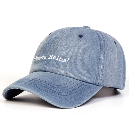 Unisex Pamela Raina Letter Embroidery Wash Baseball Caps