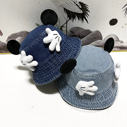 New Creative Cartoon Face Covering Bucket Hat For Women Girls