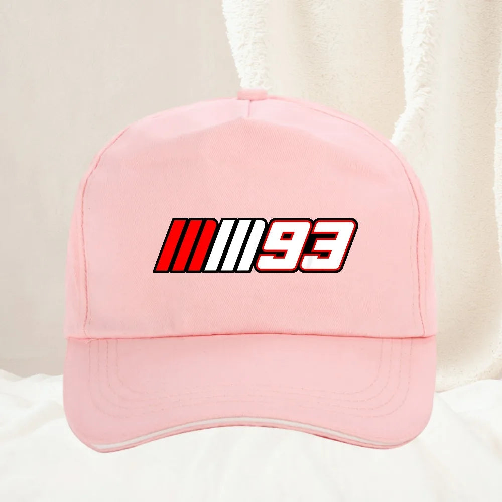 Summer Motorcycle Race Car No.93 Printed Baseball Cap
