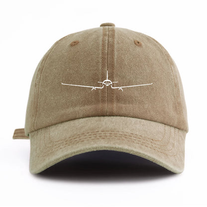 Airplane Print Washed Baseball Cap For Adults