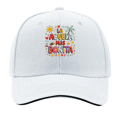 La Abuela Mas Bonita Spanish Grandma Floral Sun Hearts Sandwich Baseball Cap
