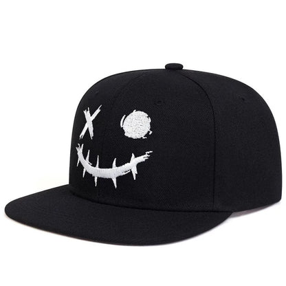 Unisex XO Smiling Face Embroidery Hip-hop Hats Outdoor
