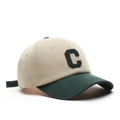 Unisex Cotton Baseball Cap For Women And Men Casual Fashion Letter C