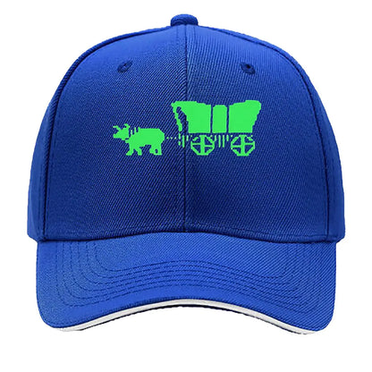 Retro 8 - Bit Pixel Ox Cart Vinyl Sticker Sandwich Baseball Cap