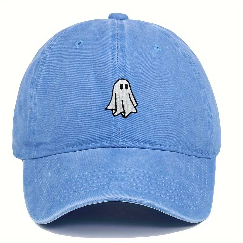 Halloween Embroidered Baseball Hat with Cute Ghost for Men and Women