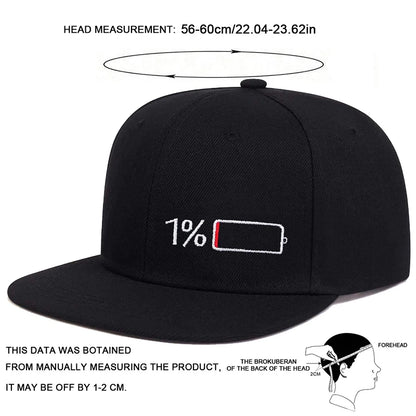 Unisex Battery Embroidery Hip-hop Hats Snapback Caps Baseball Caps Sunscreen Hat