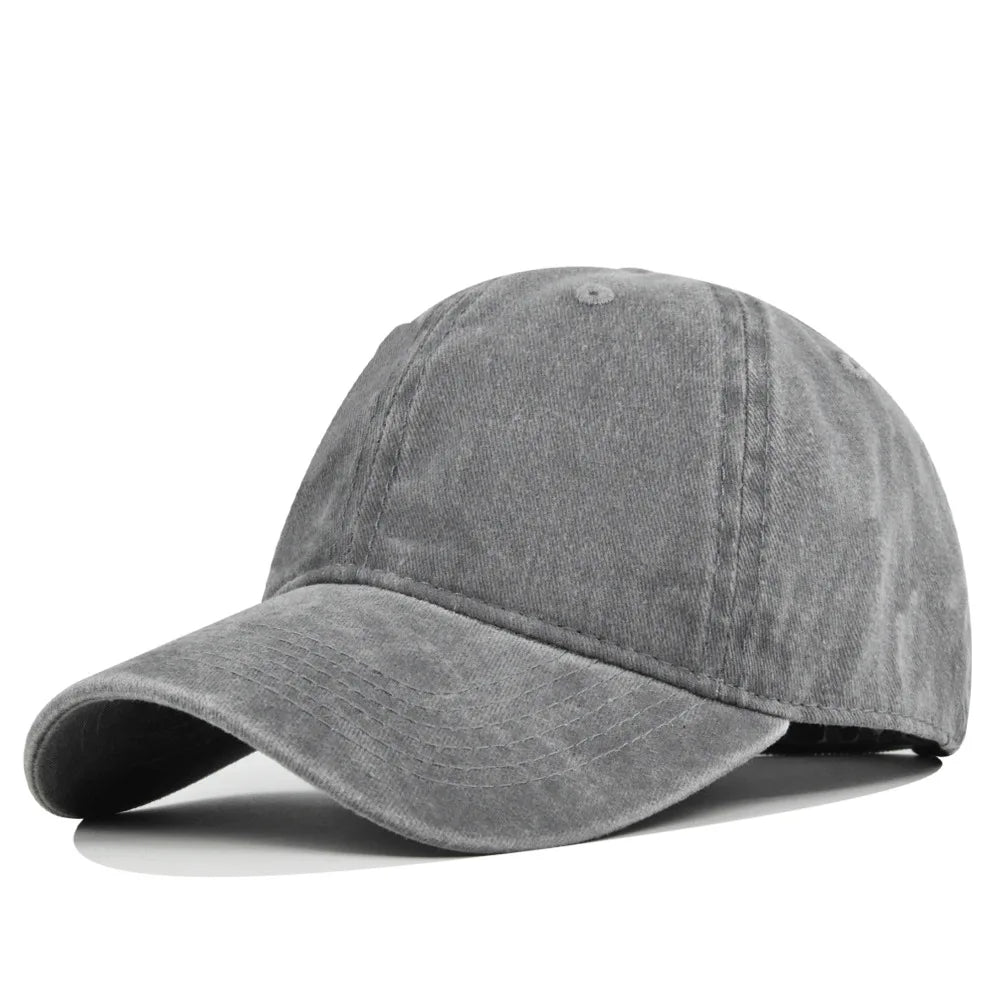 Retro Washed Cotton Baseball Cap Men