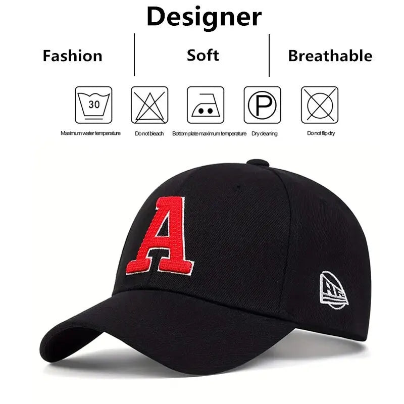 Unisex A Leter Embroidery Baseball Caps Spring Autumn Outdoor