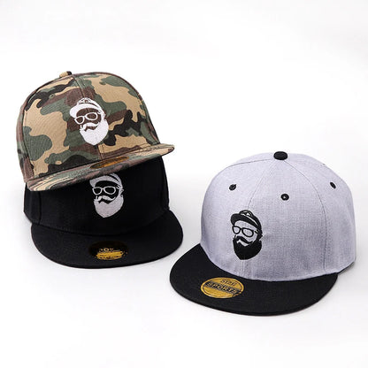 Bearded Uncle Baseball Cap, Unisex Fashionable Flat-Brim Hip-Hop Cap Snapback Caps