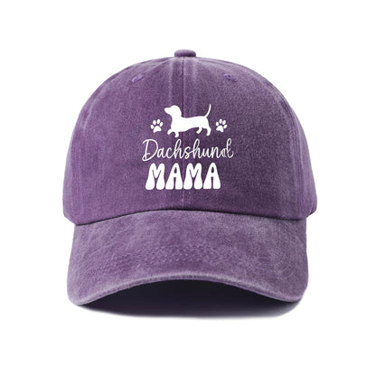 Dachshund Mama Vintage Washed Baseball Cap