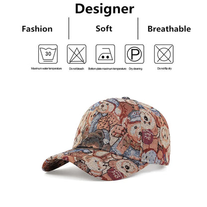 Cartoon Bear Allover Print Baseball Cap