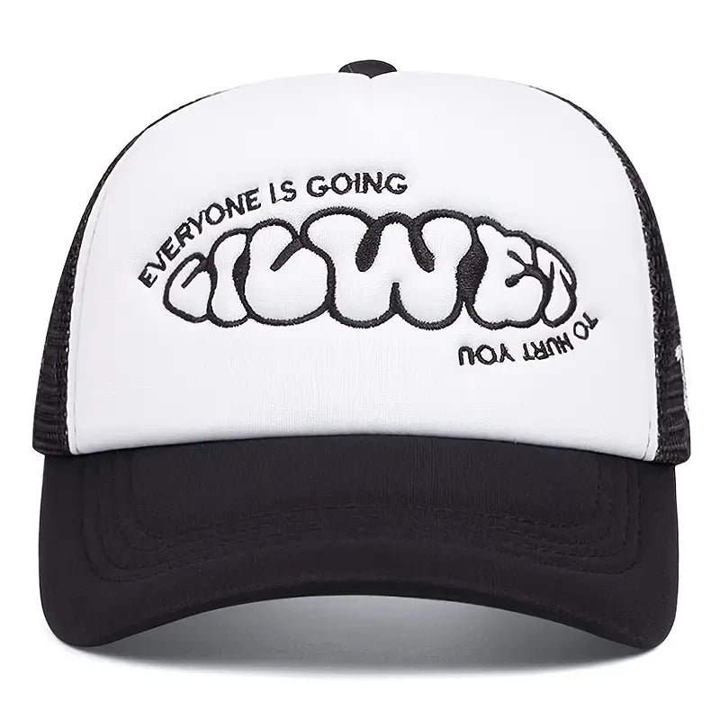 A Little Girl With A Crying Face A Sponge Embroidered Baseball Cap
